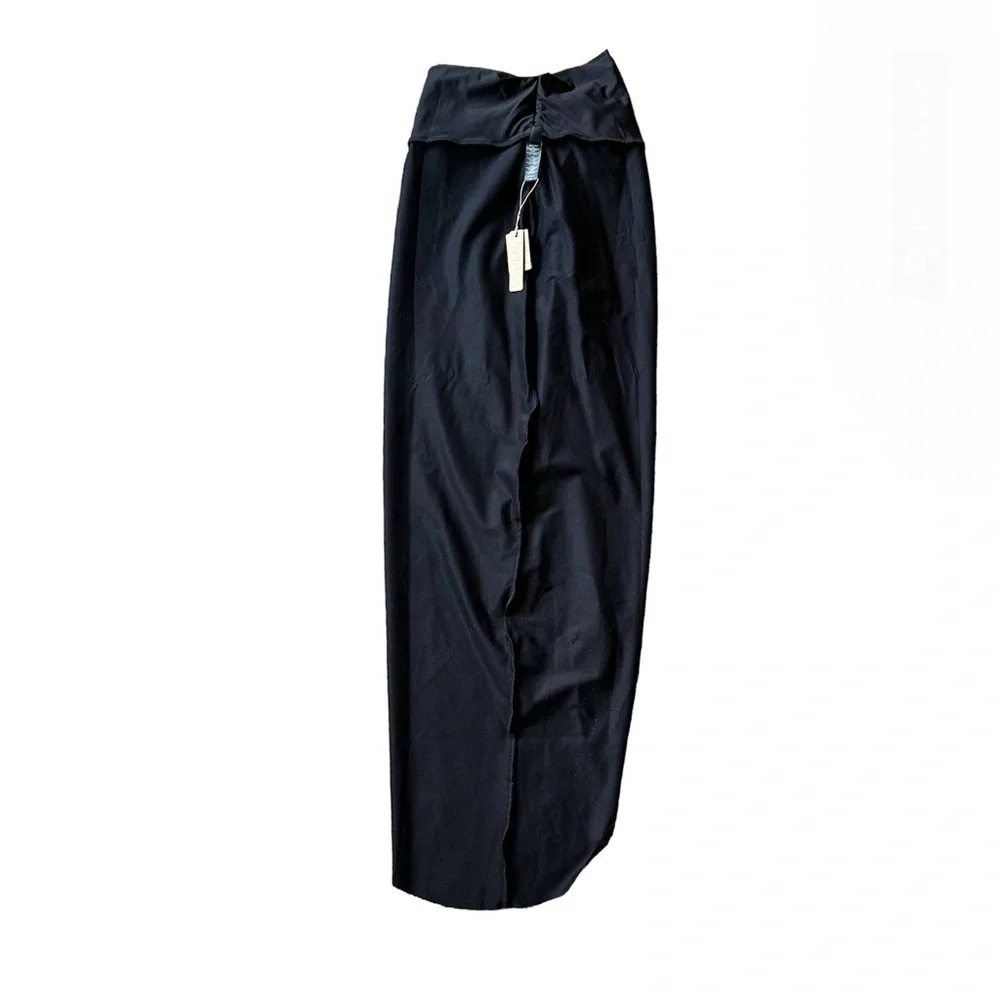 SKIMS Black Twist Front Swim Sarong